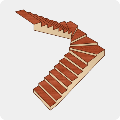 П-образная с забежными ступенями