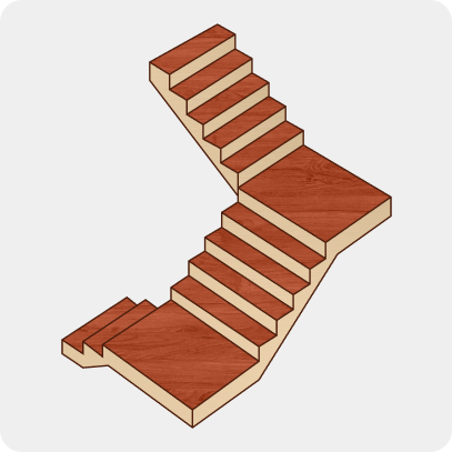 Трехмаршевая с площадкой