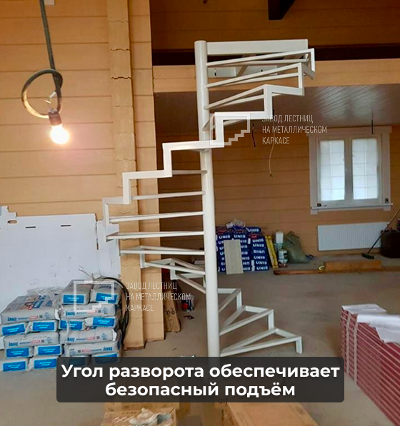 Компактная винтовая лестница на антресольный этаж