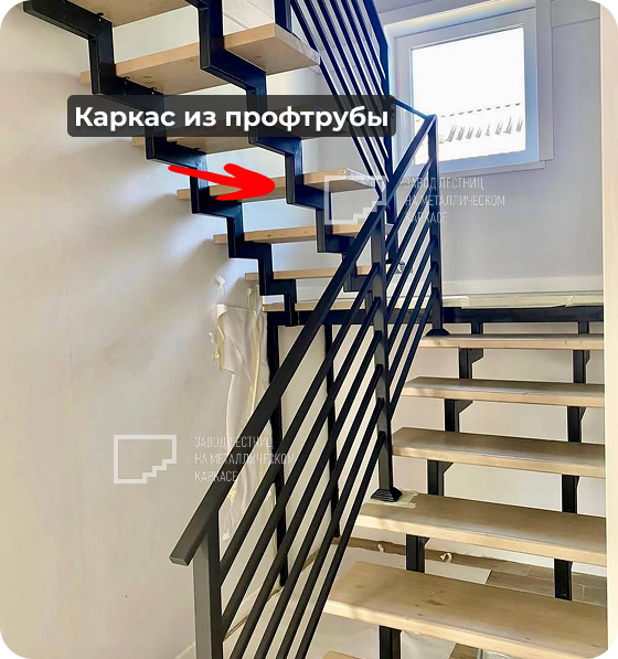 Каркас лестницы из профтрубы